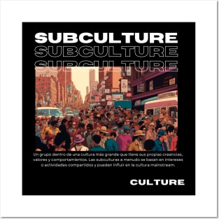 Subculture, Pop Culture Slang, White text Posters and Art